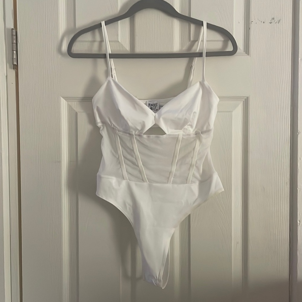 white princess polly mesh bodysuit